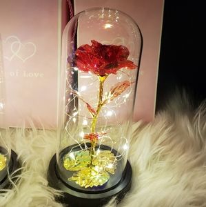 Galaxy Rose in glass dome